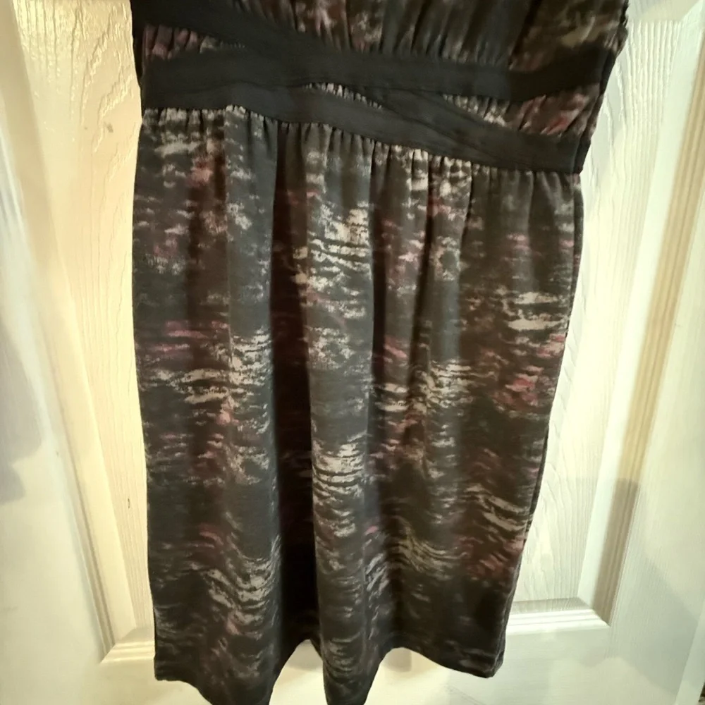 Free People Elegant Black and Gray Lace Mini Dress